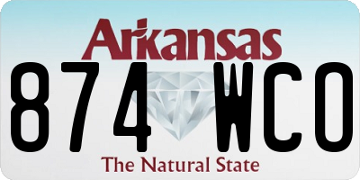 AR license plate 874WCO
