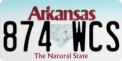 AR license plate 874WCS