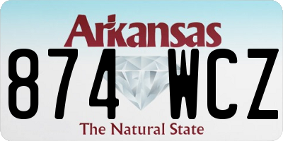 AR license plate 874WCZ