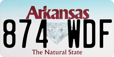 AR license plate 874WDF