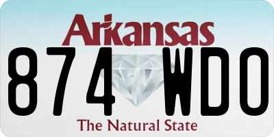 AR license plate 874WDO