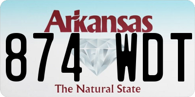 AR license plate 874WDT