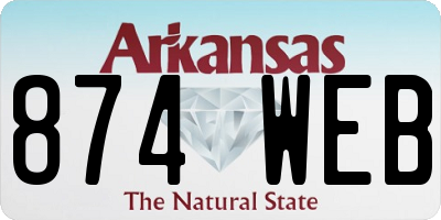AR license plate 874WEB
