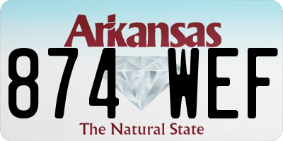 AR license plate 874WEF