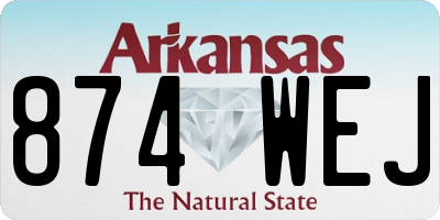 AR license plate 874WEJ