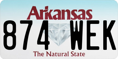 AR license plate 874WEK