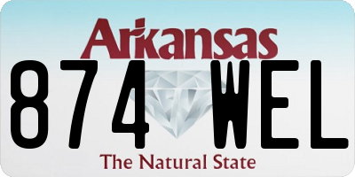AR license plate 874WEL