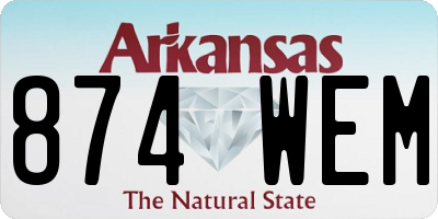 AR license plate 874WEM