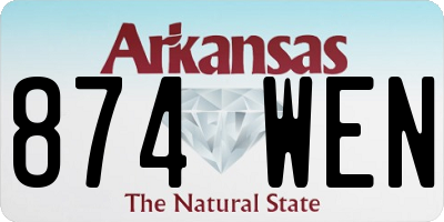AR license plate 874WEN