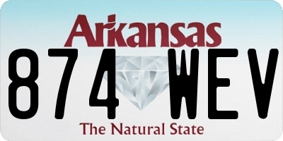 AR license plate 874WEV
