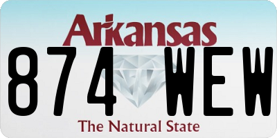 AR license plate 874WEW