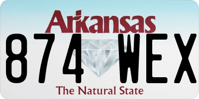 AR license plate 874WEX