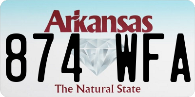 AR license plate 874WFA