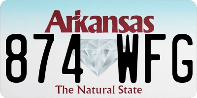 AR license plate 874WFG