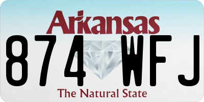 AR license plate 874WFJ