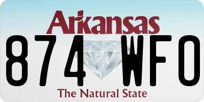 AR license plate 874WFO