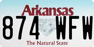 AR license plate 874WFW