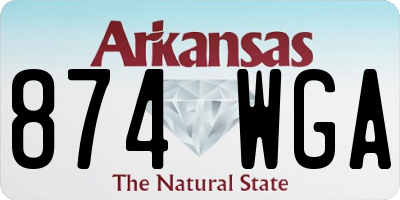 AR license plate 874WGA