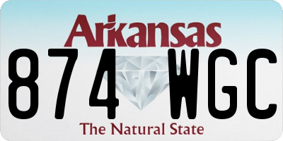 AR license plate 874WGC