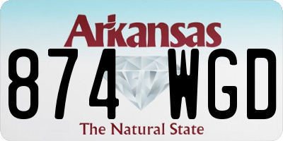 AR license plate 874WGD