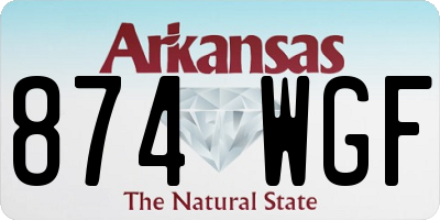 AR license plate 874WGF