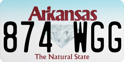 AR license plate 874WGG