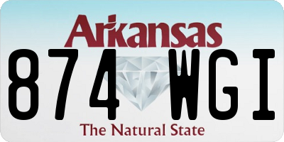 AR license plate 874WGI
