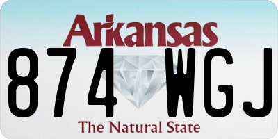 AR license plate 874WGJ