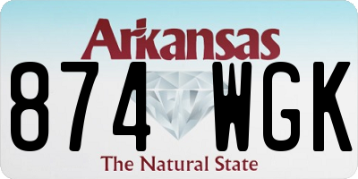 AR license plate 874WGK