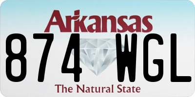 AR license plate 874WGL