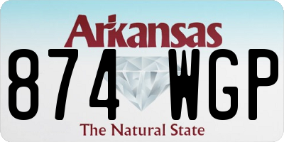 AR license plate 874WGP