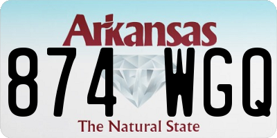 AR license plate 874WGQ