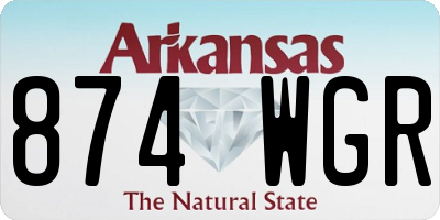 AR license plate 874WGR