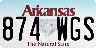 AR license plate 874WGS