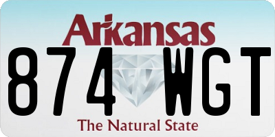 AR license plate 874WGT