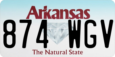 AR license plate 874WGV