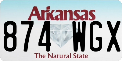 AR license plate 874WGX