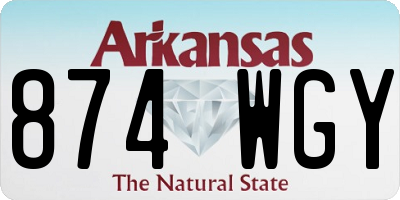AR license plate 874WGY