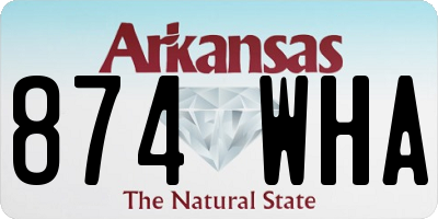 AR license plate 874WHA