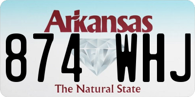 AR license plate 874WHJ