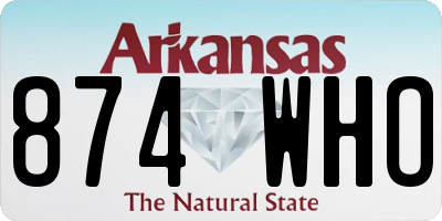 AR license plate 874WHO