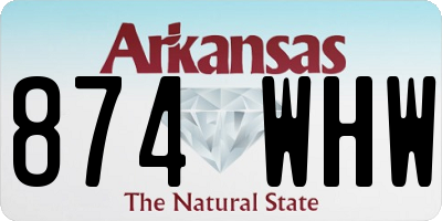 AR license plate 874WHW