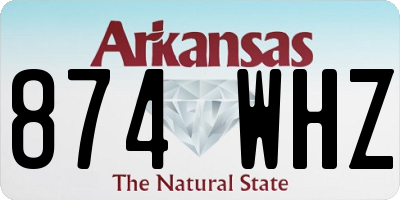 AR license plate 874WHZ