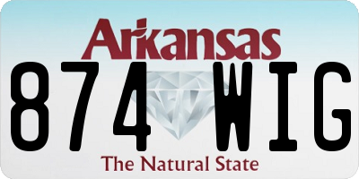 AR license plate 874WIG