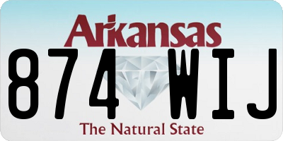 AR license plate 874WIJ