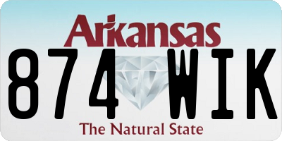 AR license plate 874WIK