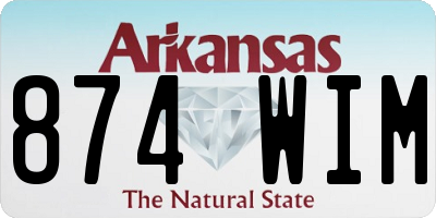 AR license plate 874WIM