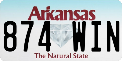 AR license plate 874WIN