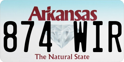 AR license plate 874WIR