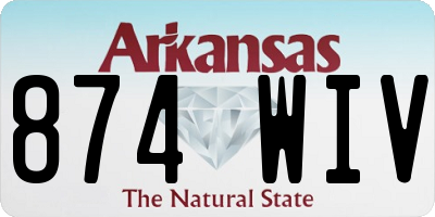 AR license plate 874WIV